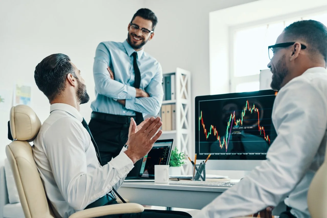 Een team van financiële analisten